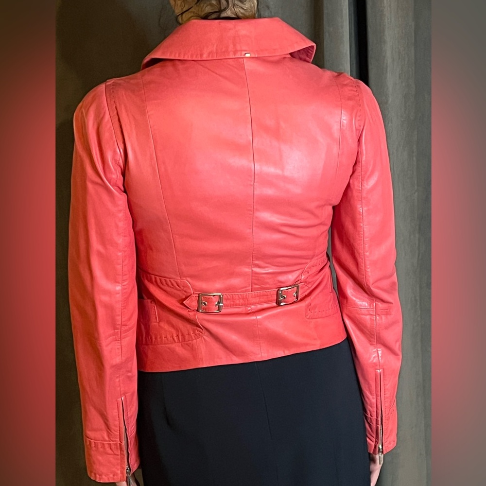 Vintage perfect condition Max Mara SPORTMAX pink soft leather jacket - small - Picture 7 of 8